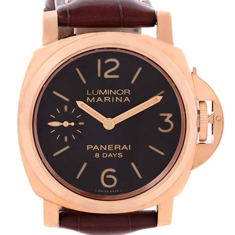 Panerai Luminor Marina 8 Days Oro Rosso 18k Rose Gold Watch Pam00511