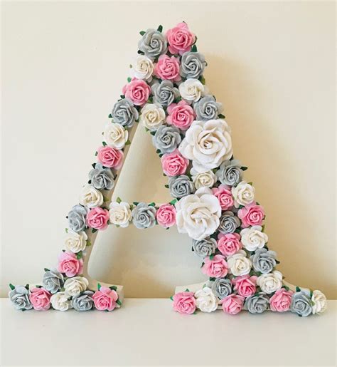 Pink Letters Nursery Pink Letters Flower Letters Pink Wall Etsy
