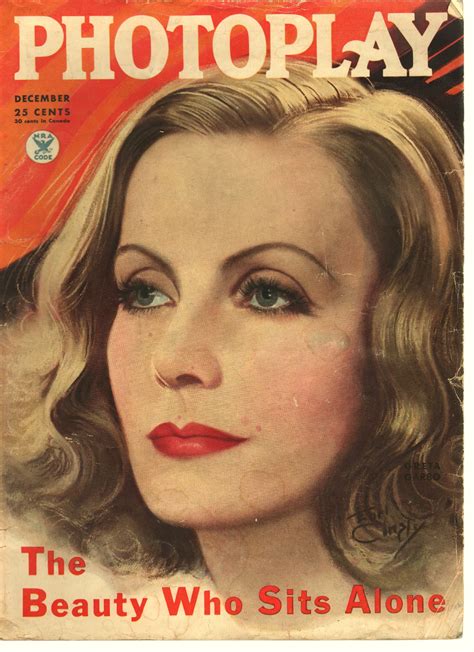 Photoplay Greta Garbo On Cover December 1934 Vintage