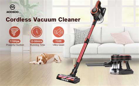 Moosoo Cordless Vacuum Cleaner 18kpa Stick Handheld Rechargeable