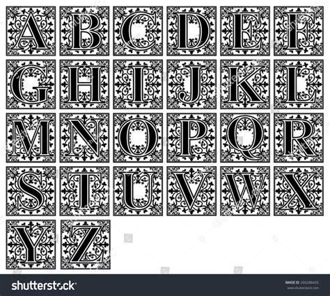 Ornamental Letter Alphabet Vintage Vector Illustration 260288426