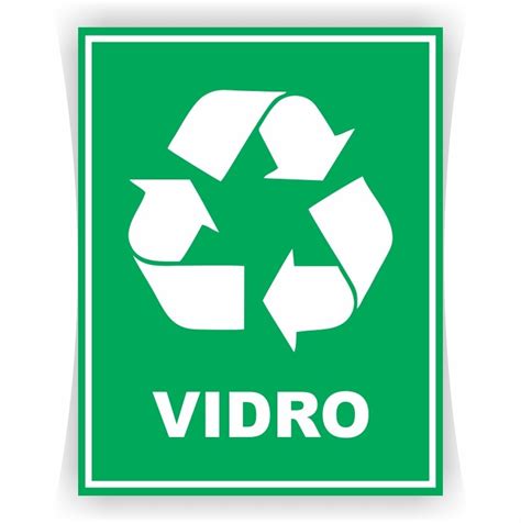 Adesivo Vinil Lixo Reciclável Vidro 14x18cm 5 Unid R 2500 Em