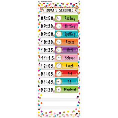 Confetti Schedule Pocket Chart - Inspiring Young Minds to Learn