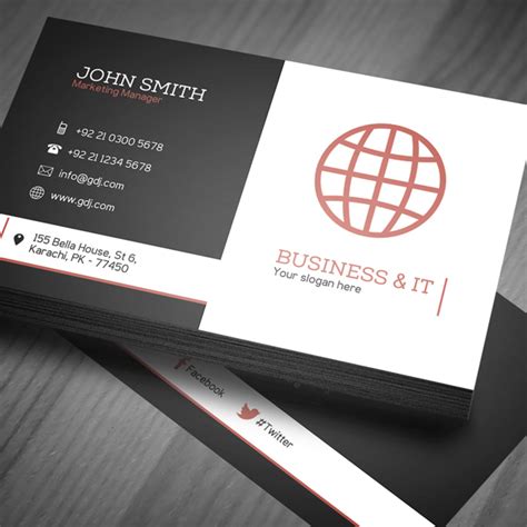 Add your logo, contact info, images and even photos. Free Corporate Business Card Template (PSD) | Freebies ...