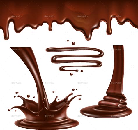 Liquid Chocolate Splashes And Drops By Miav Graphicriver