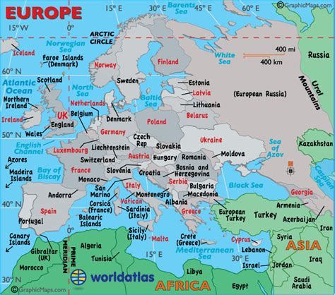 Europe Map Map Of Europe Europe Maps Of Landforms Roads