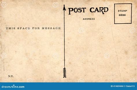 Backside Of Postcard Stock Photo Image Of Aged Fashioned 41469444
