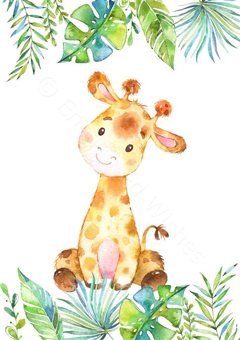 Safari Animal Prints Set Of 6 Baby Animal Nursery Wall Art Baby