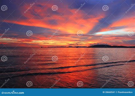 Sunset On The Andaman Sea Thailand Stock Image Image Of Night Walk