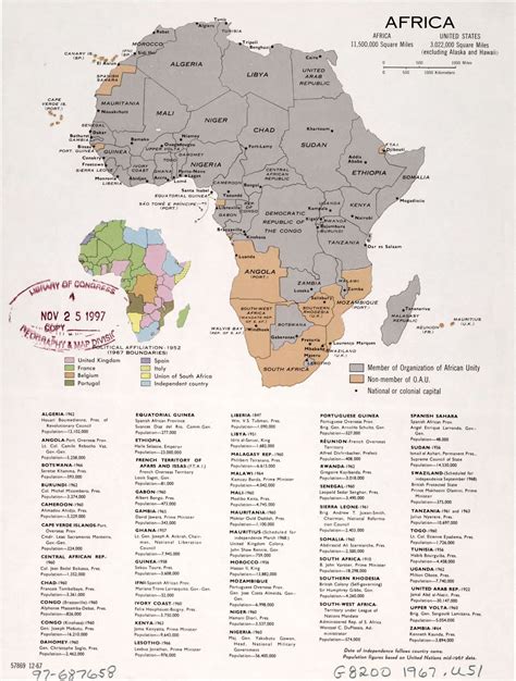 Mapa Grande Detallada Política De África Con Las Marcas De Las Ciudades Capitales Diciembre De