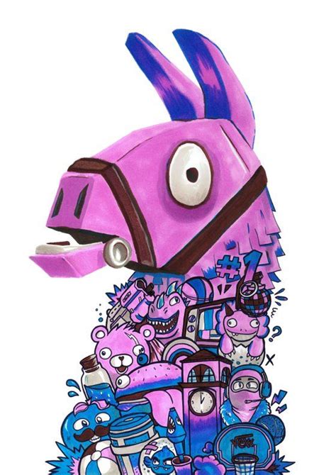 3d optical illusion on paper with. Image of Fortnite Llama Art (Limited Edition, Signed ...