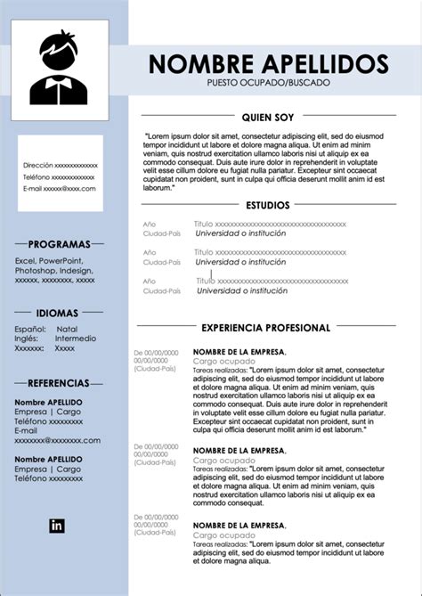 Modelo De Curriculum Vitae Cronologico Word Plantillas Curriculum