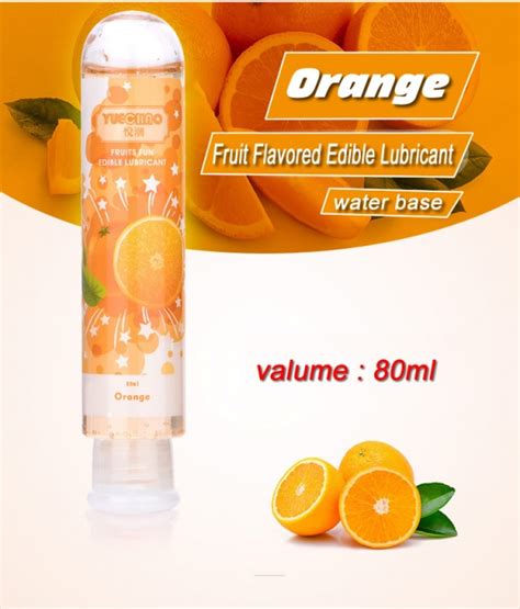 Fruit Flavor Edible Water Based Oral Enhancement Body Lubricant Lube Gel Orange 80ml