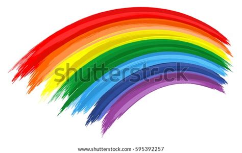 Art Rainbow Color Brush Stroke Painting Stock Vector Royalty Free 595392257