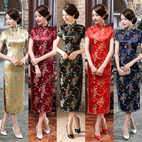17colors chinese traditional costumes dress cheongsam tang suit new year print women tight
