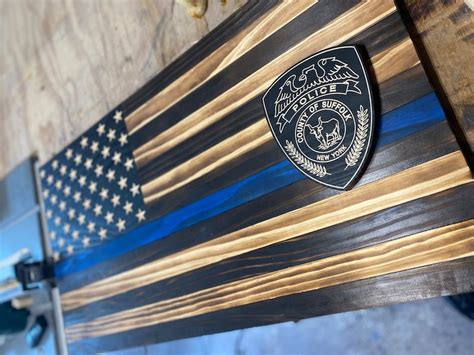 Suffolk County Police Thin Blue Line Flag Etsy