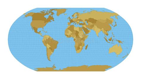 World Map Robinson Projection Stock Vector Illustration Of Border