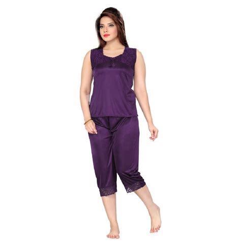 Buy Boosah Womens Purple Satin 1 Night Suit Online ₹419 From Shopclues