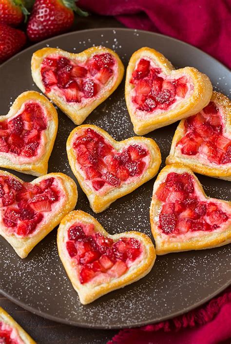 Heart Shaped Strawberry Cream Cheese Breakfast Pastries Cooking Classy