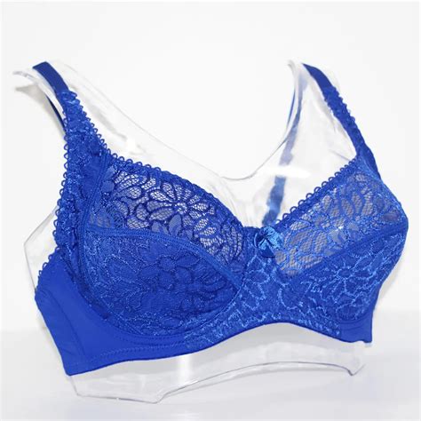 Plus Size Bra Women Lace Perspective Bralette Sexy Lingerie Underwire Embroidery Floral Bras Top