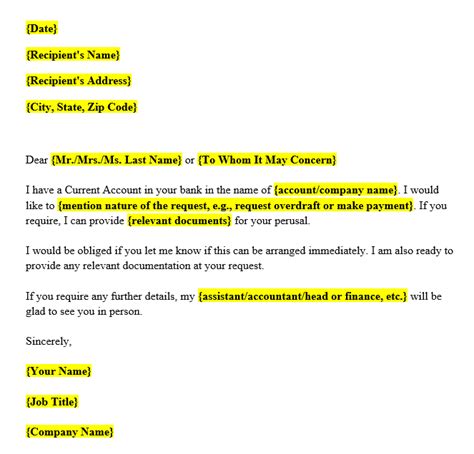 Letter To Comunicate Bank Account Details Authorization Letter For