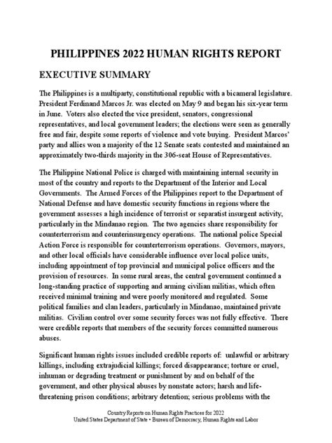 philippines 2022 human rights report pdf prison detention imprisonment