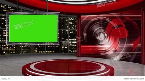 News Tv Studio Set 61 Virtual Green Screen Background Loop Banco De Images