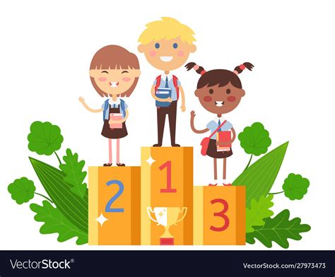 Children Winning In School Competition Royalty Free Vector