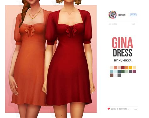 Simblr Sims 4 Dresses Gina Dress Sims 4 Mods Clothes
