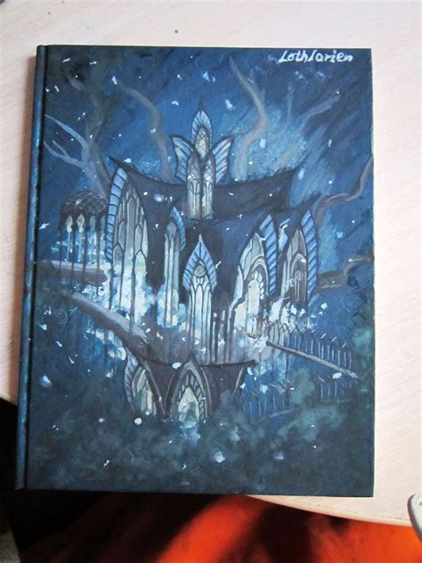 Lothlorien (Lorien) painted by me on the cover of my school diary, 2013