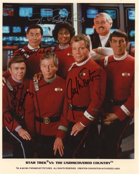 Star Trek Vi The Undiscovered Country 8x10 Photo Cast Signed By 5