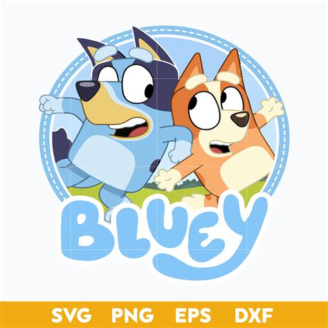 Logo Bluey Outline Svg Bluey Svg Cartoon Svg Png Dxf Eps File Us