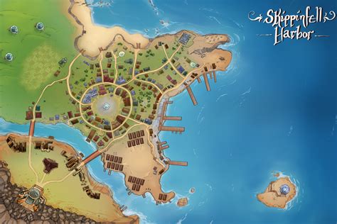 Oc Skippinfell Harbor Town Map Dnd Fantasy City Map Town Map