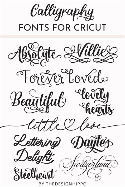 Breathtaking Calligraphy Fonts For Cricut