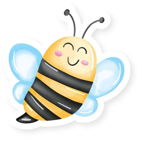 Cute Bees Bundle Of 5 Stickers To Download And Print Etsy