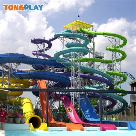 Water Play Equipment Large Fiberglass Combination Loops And Trilling