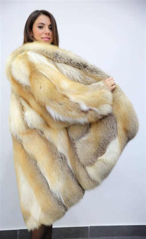 Golden Fox Fur Coat Pelliccia Pelzmantel Jacket Nerz Fox Fourrure Mex норки Fox Fur Coat Fur