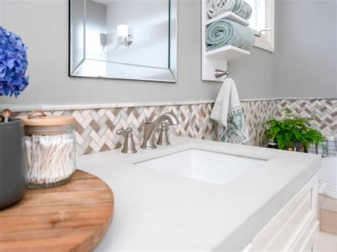 Starting with the largest items is the logical way to go. Bathroom Tile How tos, DIY & Ideas | DIY