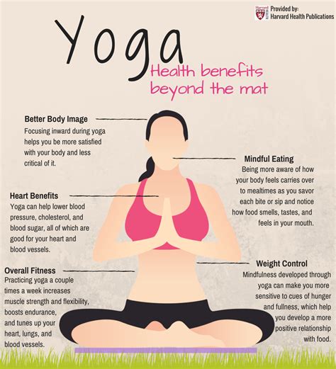 Yoga also introduces you to meditation techniques, such as how to focus on your breath and disengage from your thoughts. Yoga - Benefits Beyond the Mat - Harvard Health