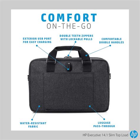 Hp Unisex 6kd04aa Executive 14 Inch Slim Top Load Laptop Bag With Built