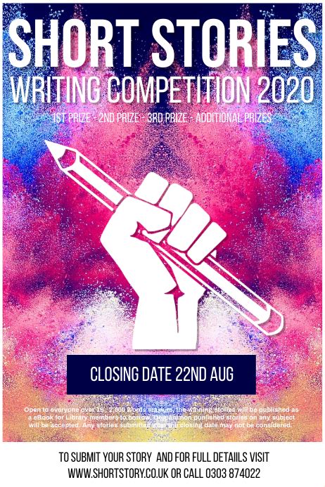 Writing Competition Poster Template Postermywall