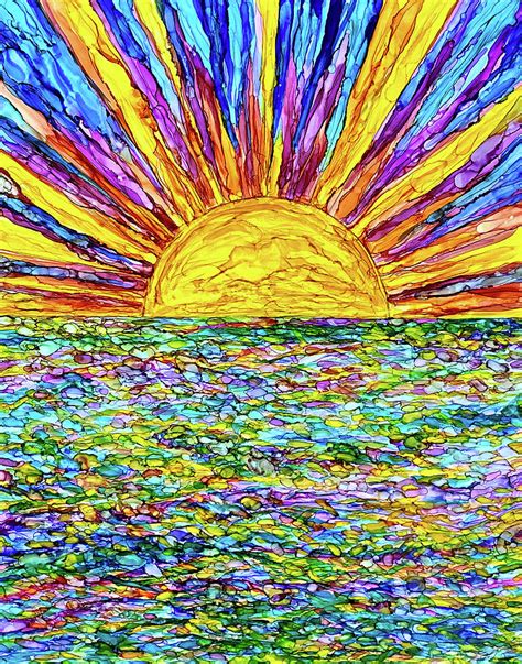 Sun On The Water Painting By Cathy P Jones Fine Art America
