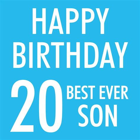 Son 20th Birthday Card Happy Birthday Best Etsy