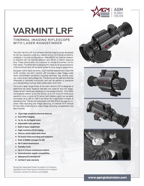 Agm Varmint Lrf Ts50 640 Thermal Weapon Sight
