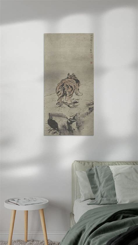 Tijger Op De Rug Gezien Gao Qipei Ca 1700 Op Canvas Behang Poster