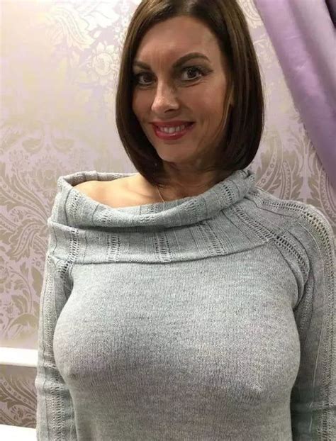 Hot Milf S Nips Are Poking Through Her Grey Sweater Nudes Sweatermeat