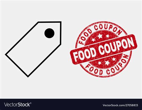Stroke Tag Icon And Distress Food Coupon Vector Image