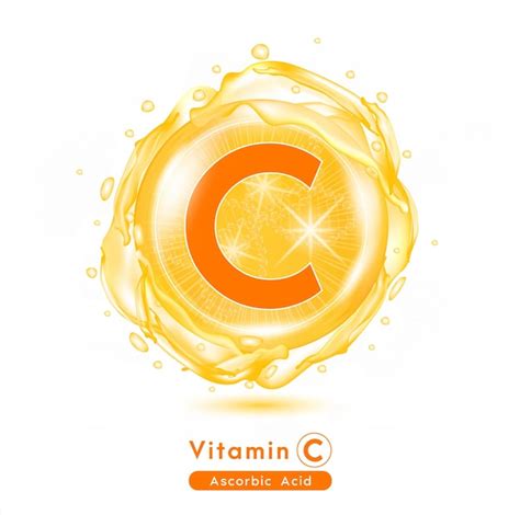 Premium Vector Vitamin C Orange Shining Pill Capsule Vitamin Complex