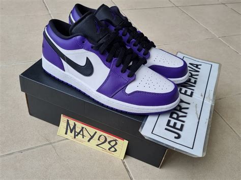 Jordan 1 Low Court Purple Mens Fashion Footwear Sneakers On Carousell