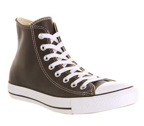 Converse All Star Hi Leather In Chocolate Brown For Men Lyst